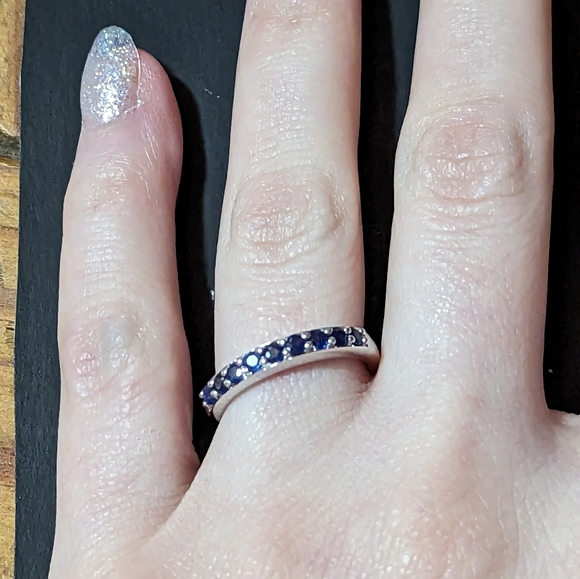 Sterling silver blue sapphire ring - Picture 3 of 4